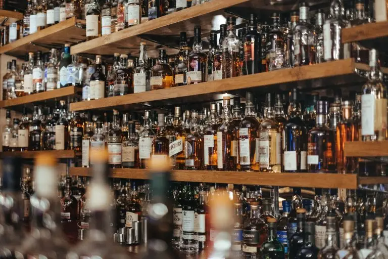 Store shelves with wine and liquor prices at T&Y